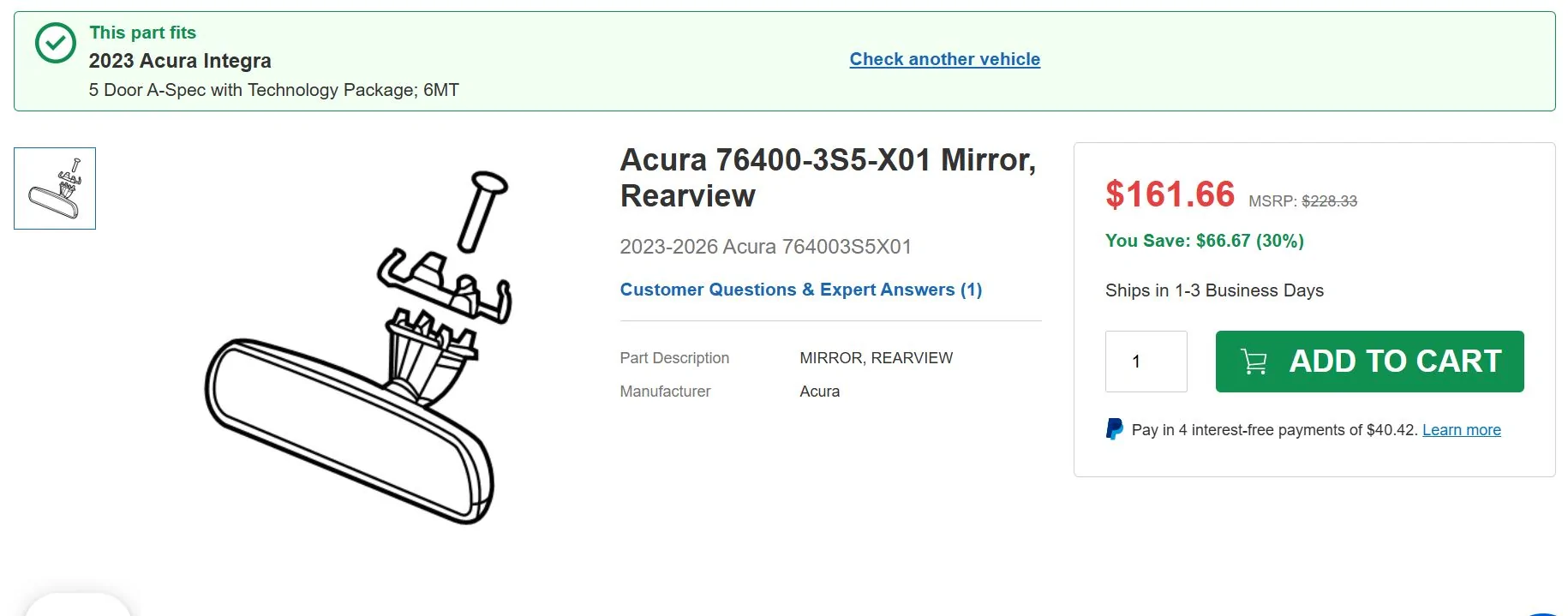 Acura Integra HOMELINK Mirror Inside_Integra