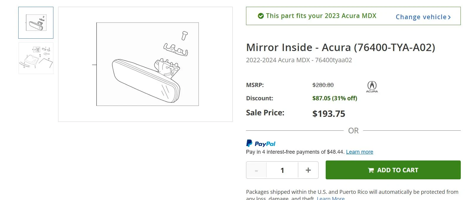 Acura Integra HOMELINK Mirror Inside_MDX