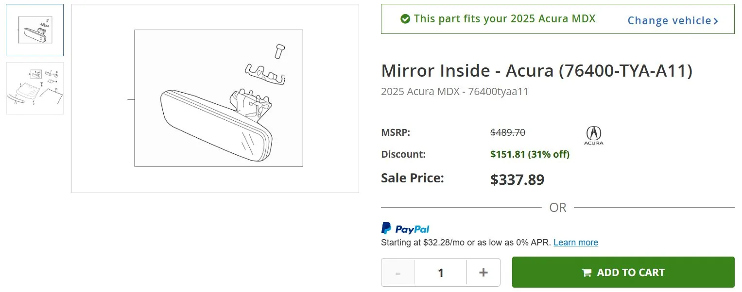 Acura Integra HOMELINK Mirror Inside_MDX_A11