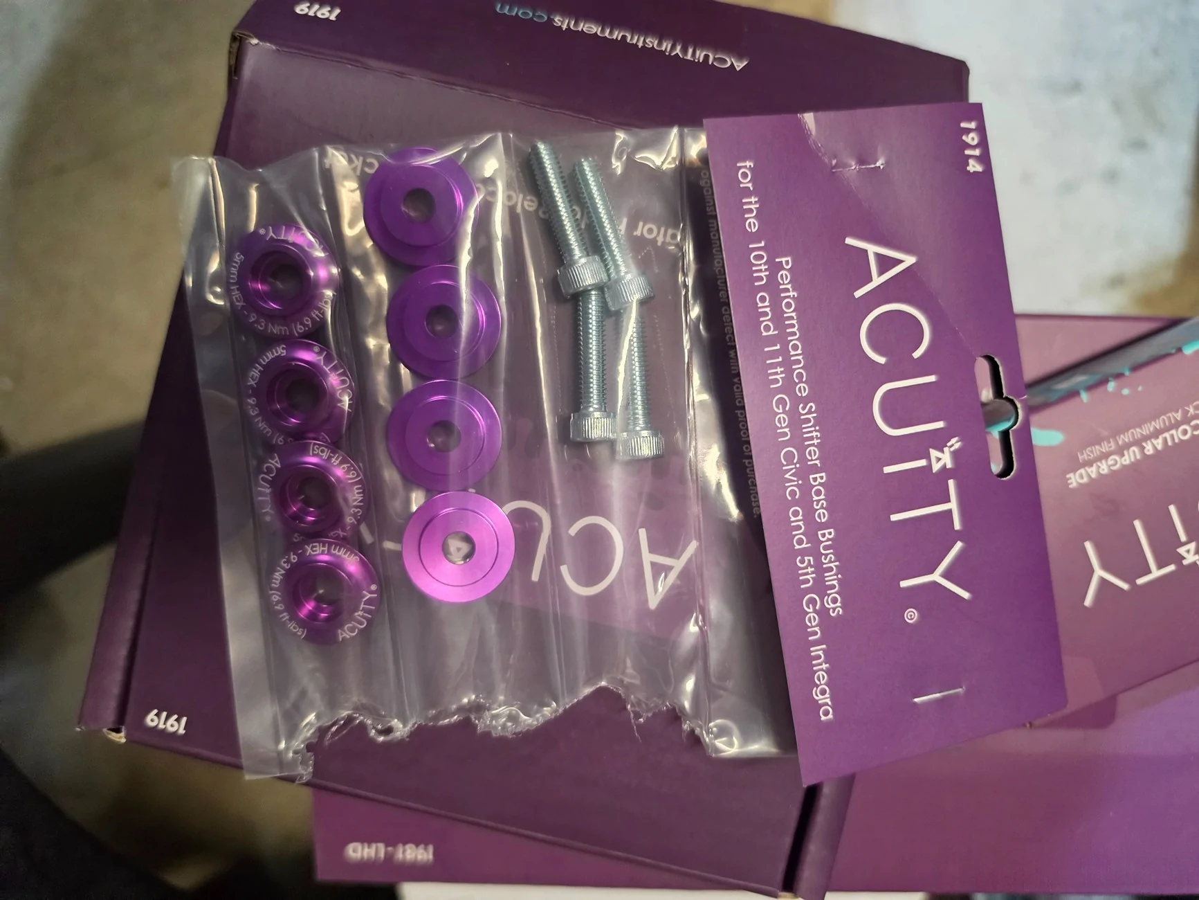 Acura Integra Acuity shifter base bushings 20260505_191806