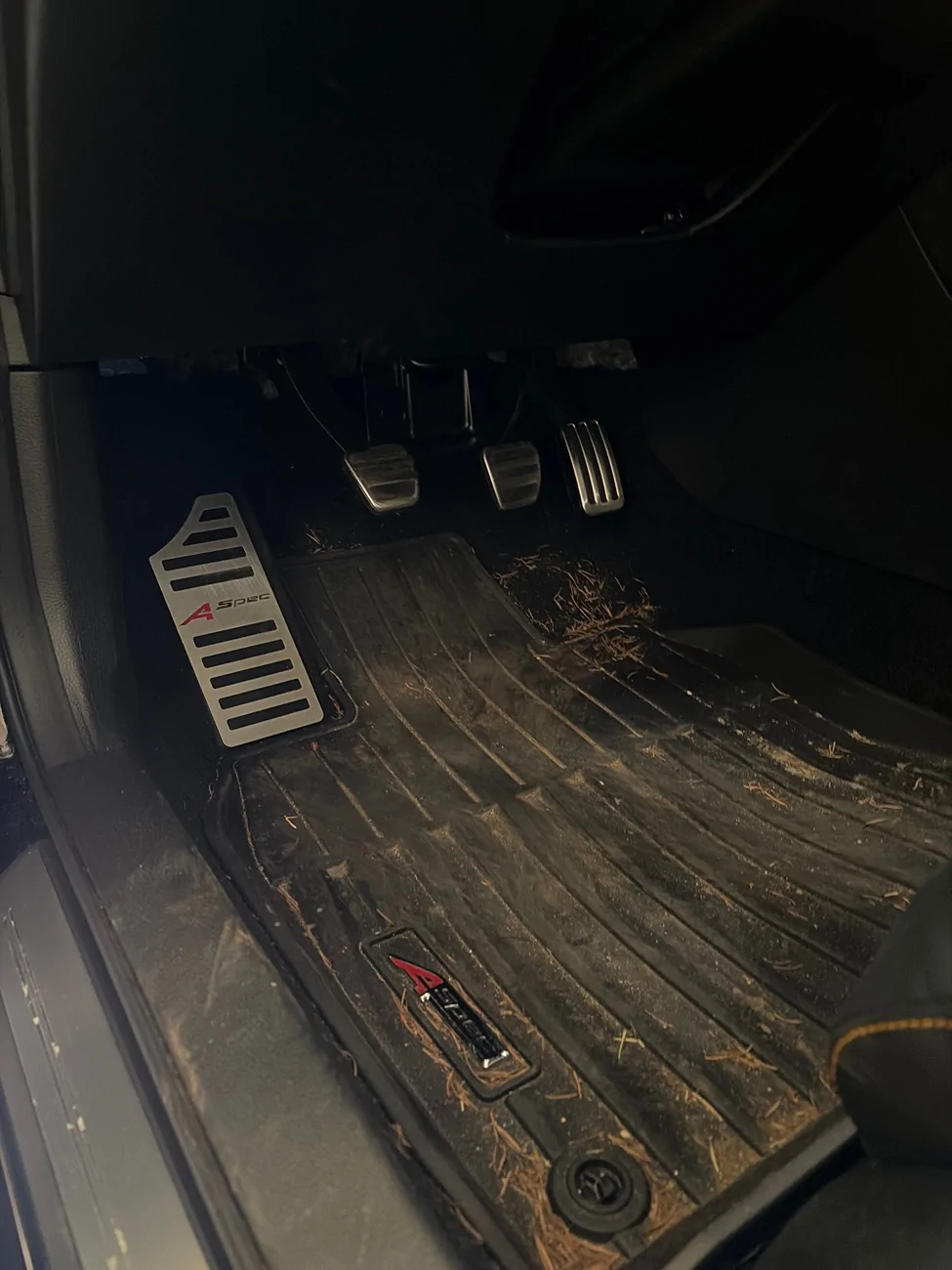 Acura Integra Metal dead pedal and insert for centre armrest. imag