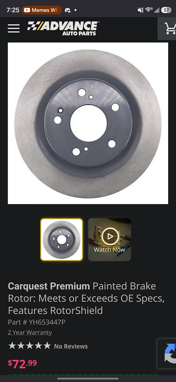 Acura Integra $6 Rear Rotors on RockAuto Screenshot_20260607_192527_Firefox Beta