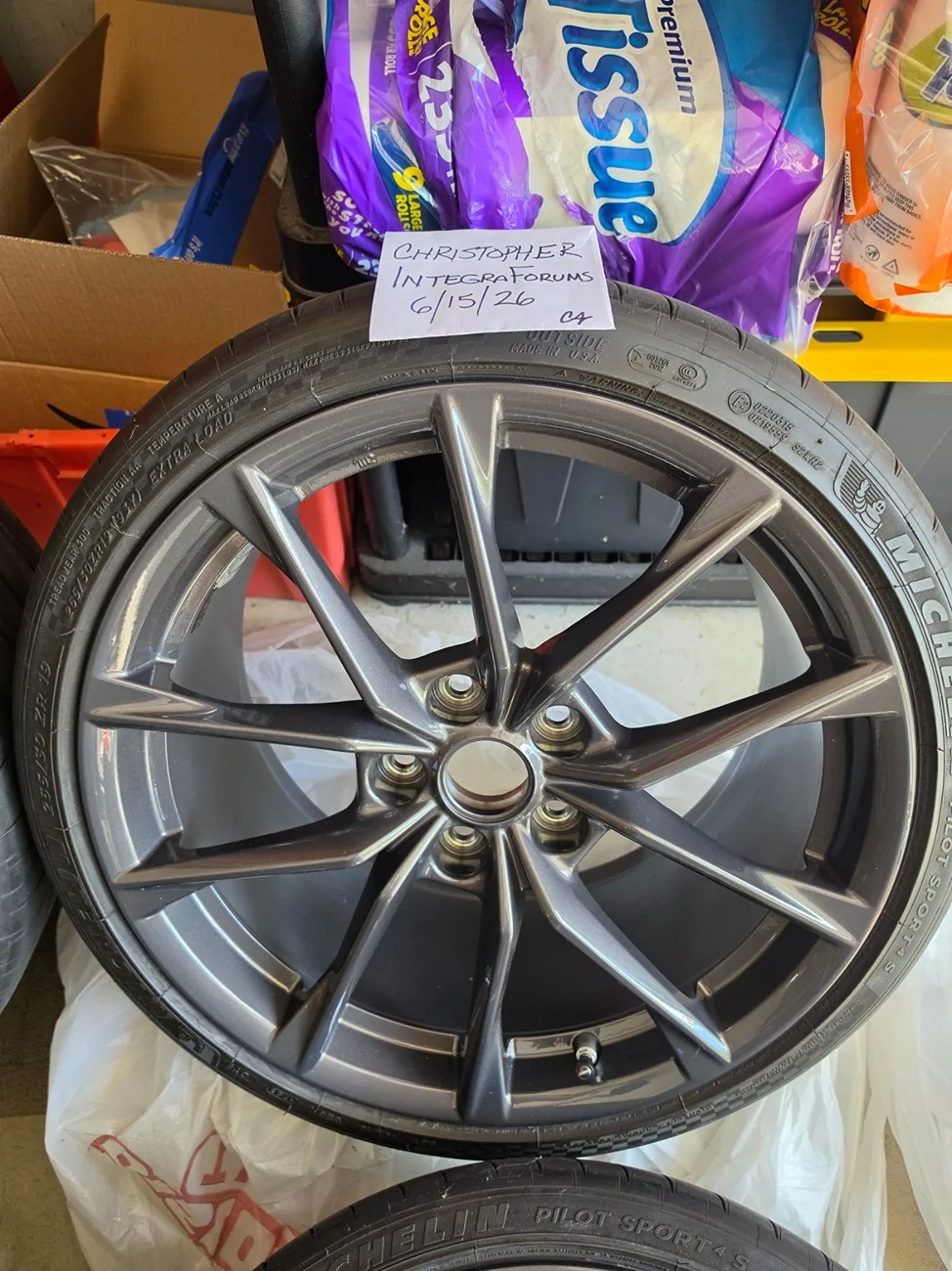 Acura Integra FS: OEM 19” Acura Integra Type S Wheels + Michelin PS4S + TPMS – Excellent Condition 005