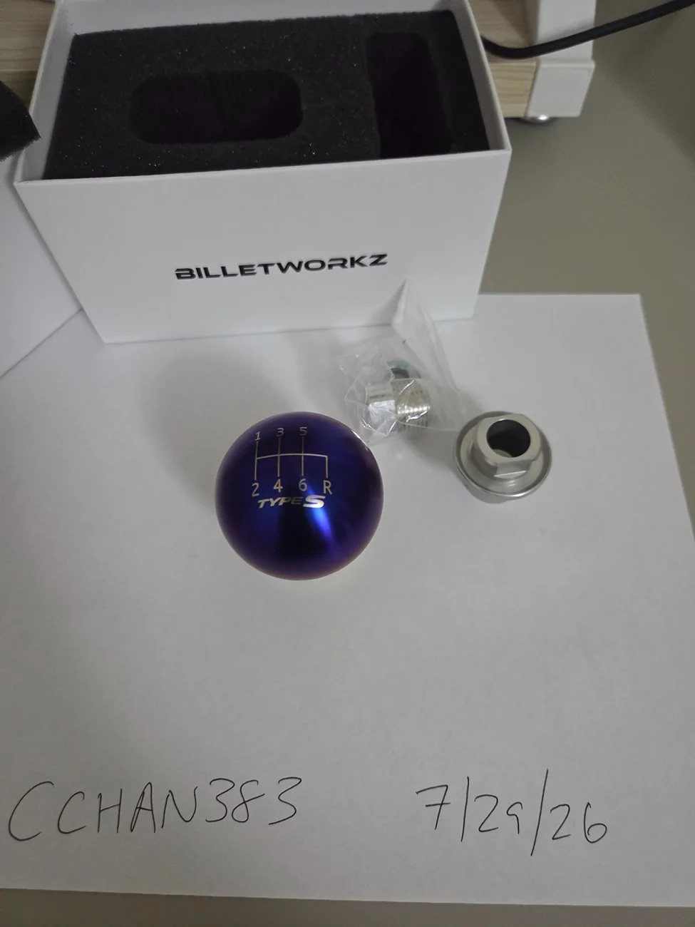 Acura Integra Billetworkz Custom Type S Titanium torched shift knob and shift boot retainer 20260729_155950