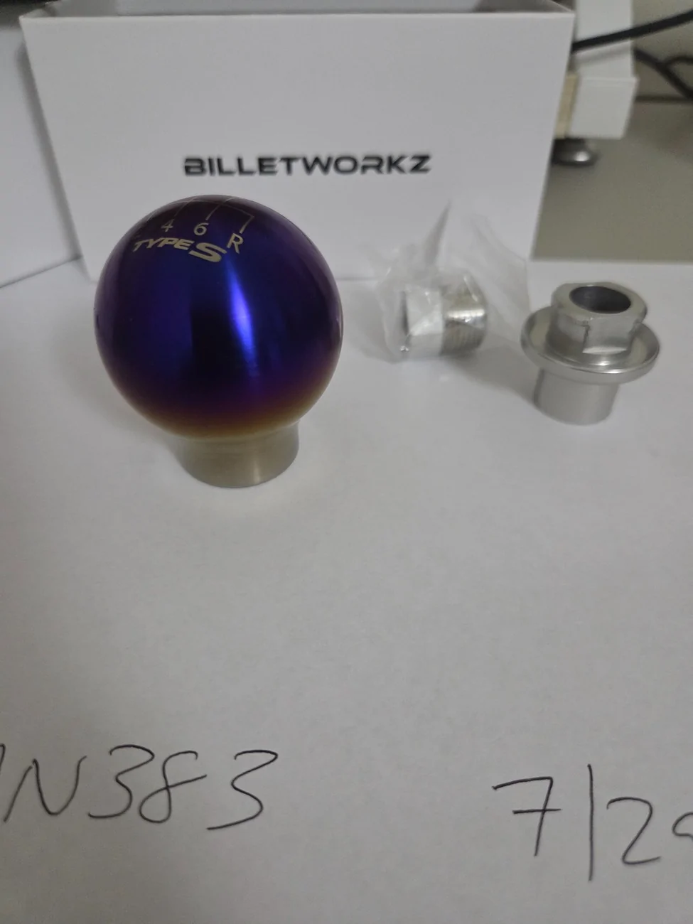 Acura Integra Billetworkz Custom Type S Titanium torched shift knob and shift boot retainer 20260729_155912