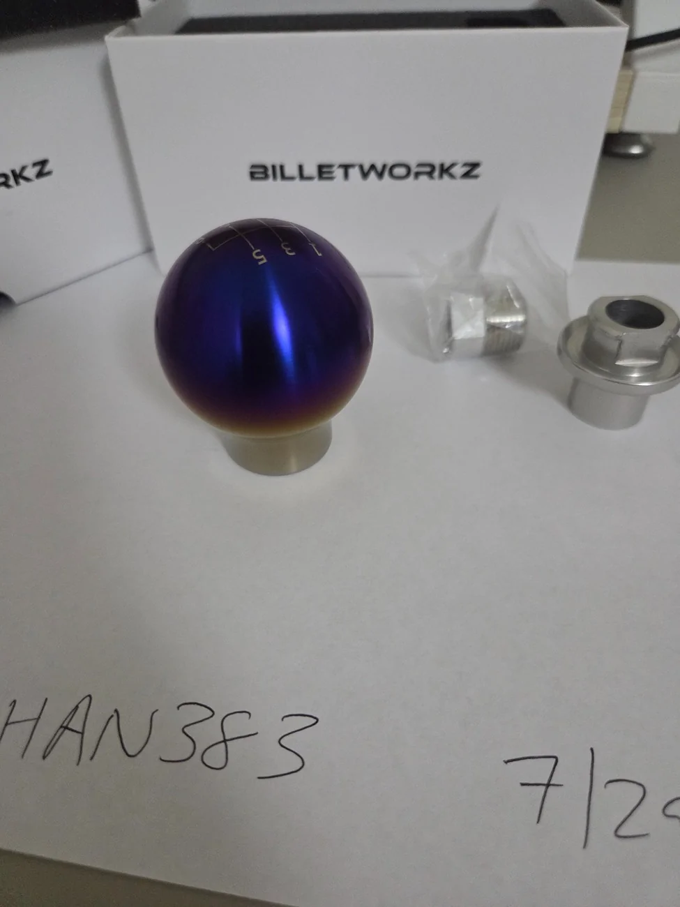 Acura Integra Billetworkz Custom Type S Titanium torched shift knob and shift boot retainer 20260729_155839