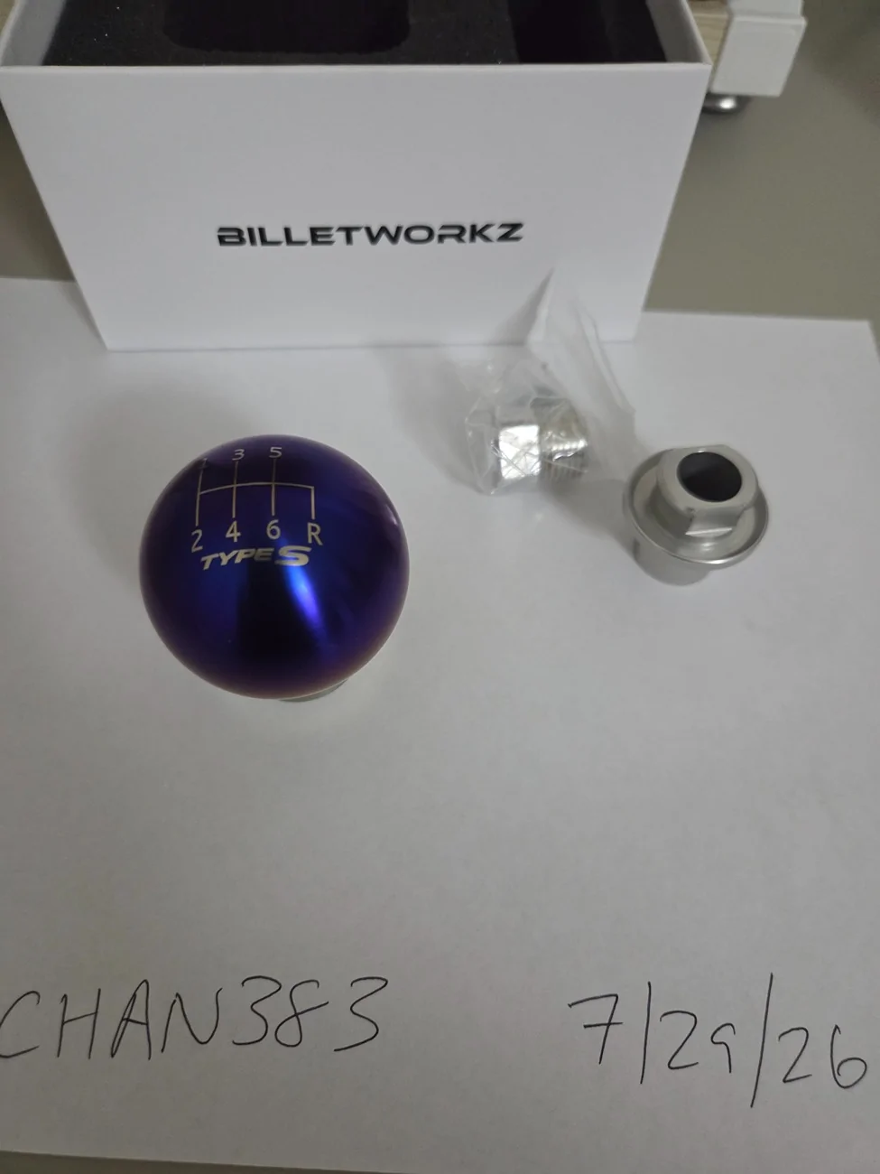 Acura Integra Billetworkz Custom Type S Titanium torched shift knob and shift boot retainer 20260729_155814