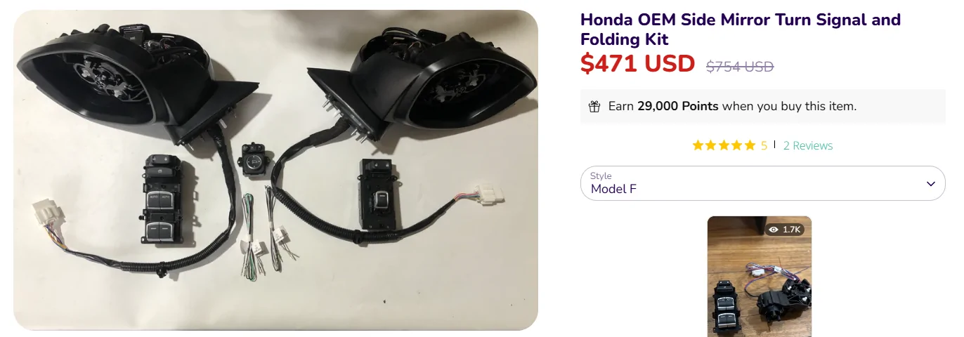 Acura Integra Auto Folding Mirrors installed 1785400339817-ln