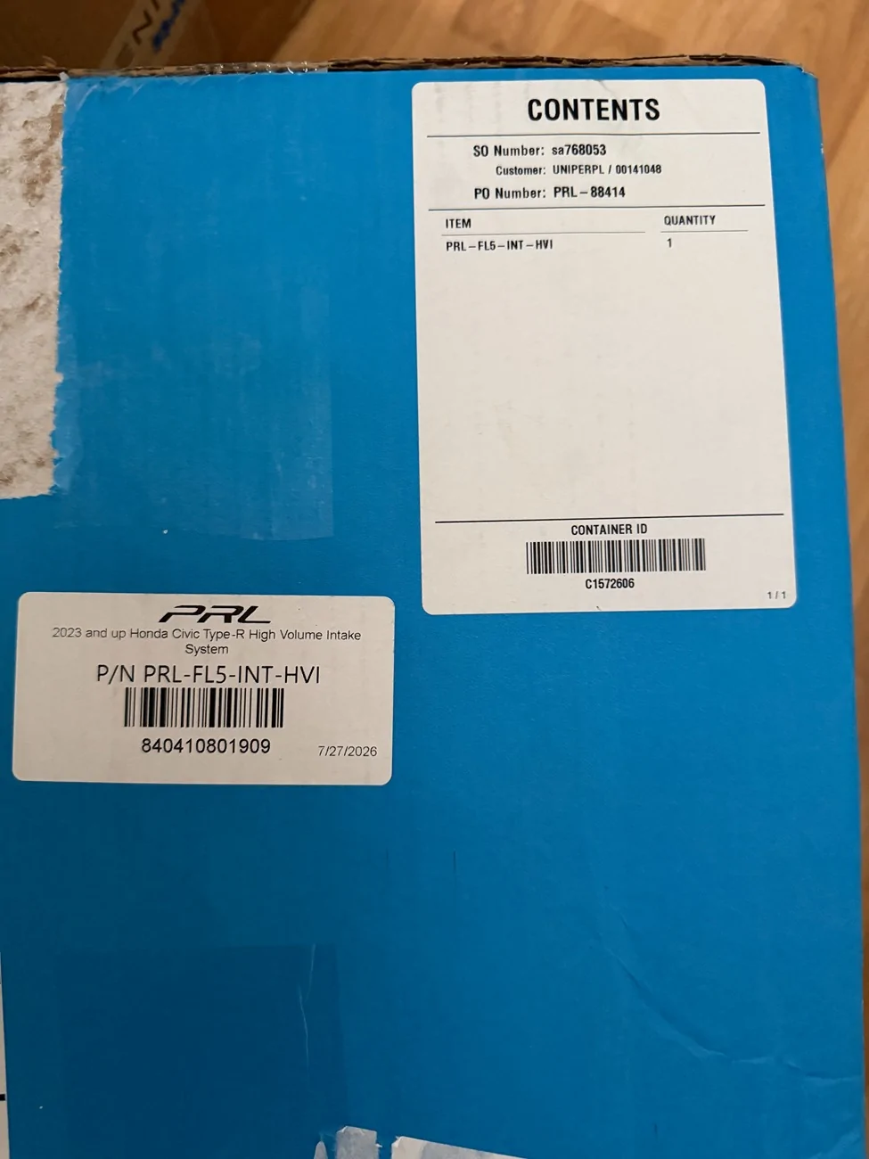Acura Integra FS: PRL HVI for FL5/DE5 (unopened) 26-08-02 11-20-04 1543