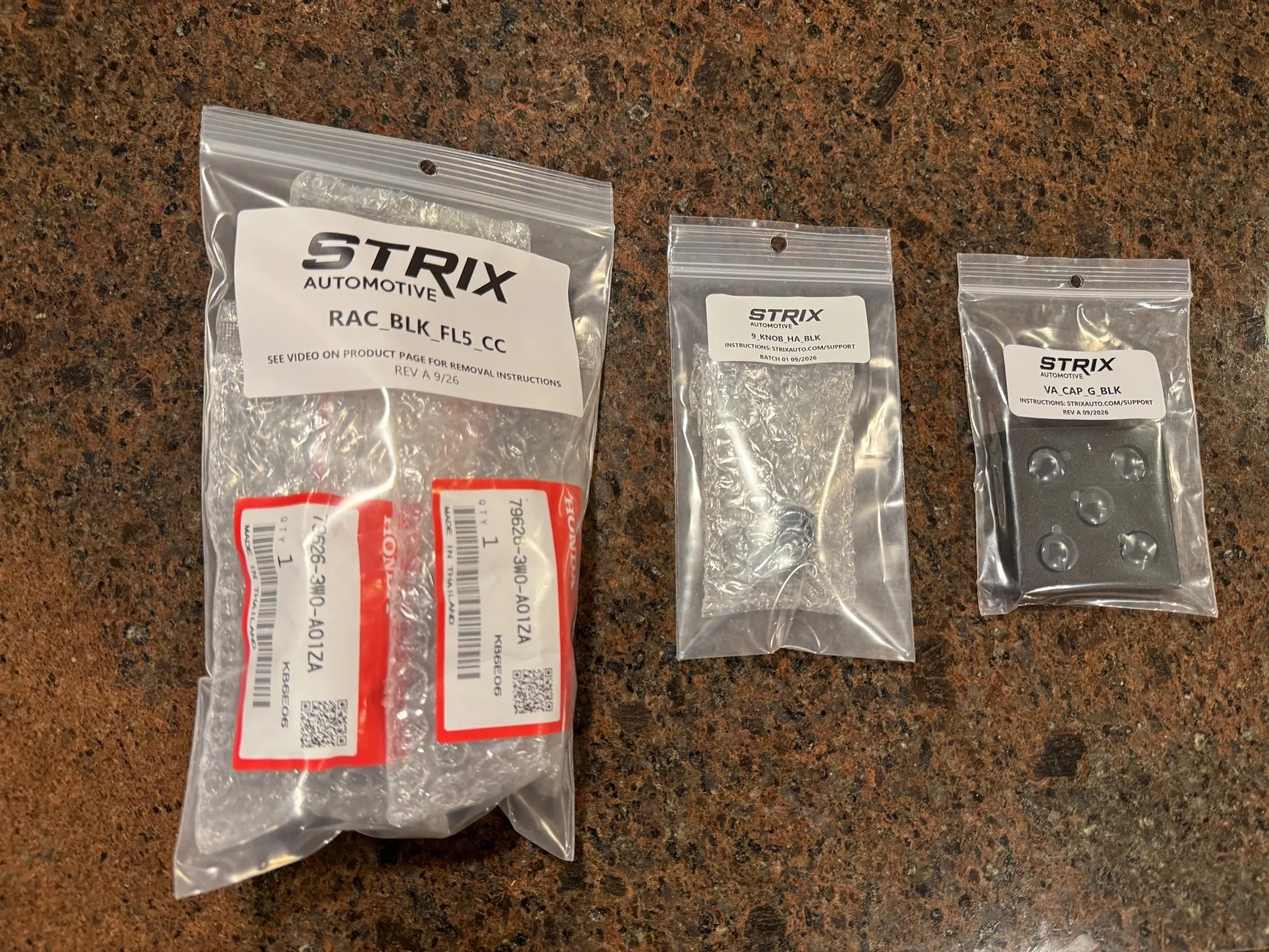 Acura Integra Gloss Black Climate Control Knobs from STRIX - Fits All Integras IMG_3404