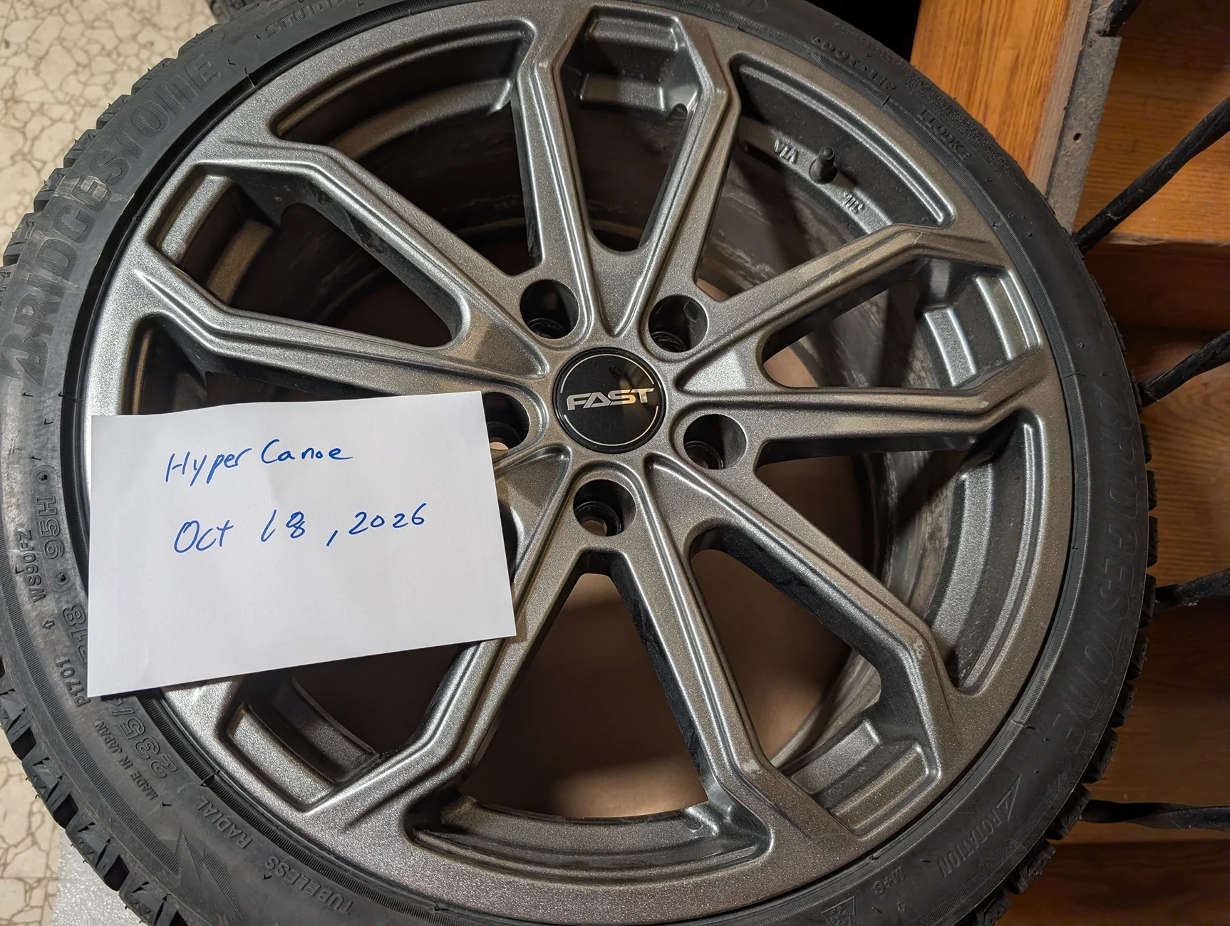 Acura Integra Titanium Gray Fast Wheels & Blizzak WS90 Winter Tires (Local Sale) PXL_20261018_114402054