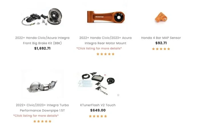 27WON Launches Suite of 5th gen Integra parts