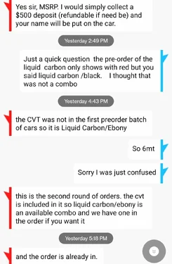 Acura Integra Placing Orders Screenshot_20220423-224721_Message+